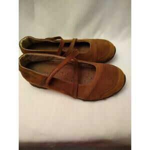 Skechers Bikers 21571 Women's Sz 8.5 Brown Leather Suede Mary Janes